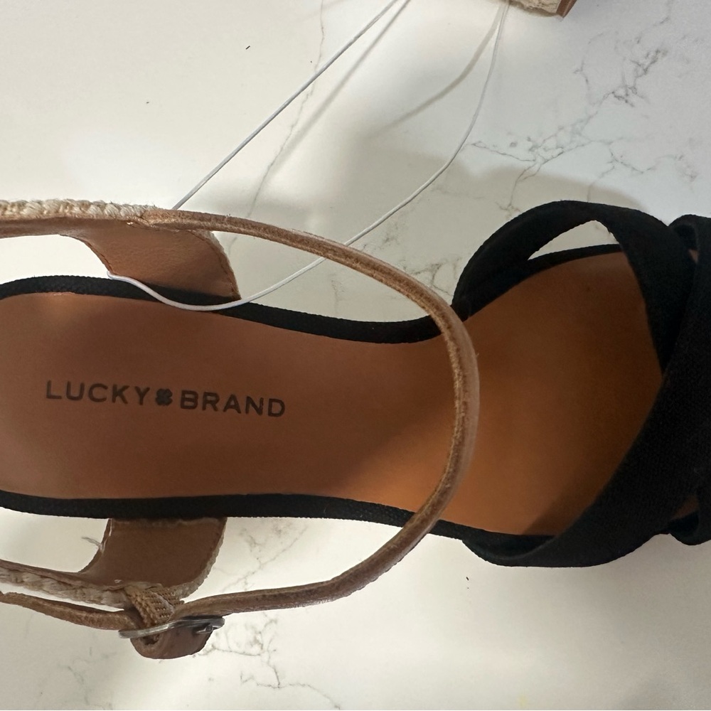 Brand New Lucky Brand Ladies Maey Lee Espadrille Wedge Sandal, Size 8, Brown - Picture 7 of 13